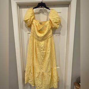 Abercrombie & Fitch Yellow Midi Dress